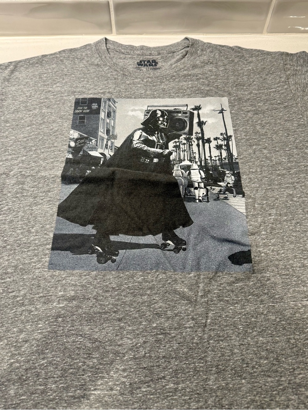 Star Wars Gray Logo Crewneck Graphic Tee